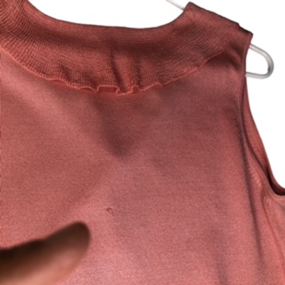 Ann Taylor Sleeveless Ruffled Neckline Small Side Tie Top Size L - Picture 7 of 7